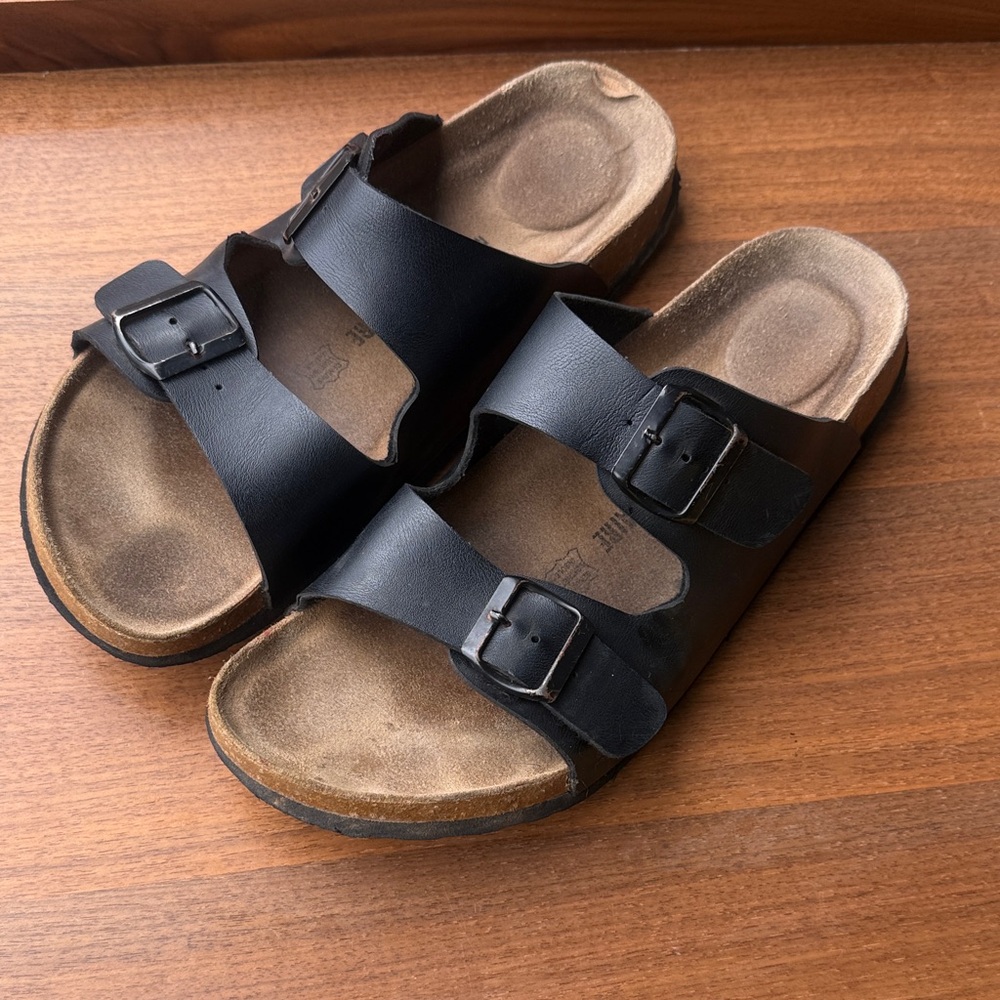 Black Cushionaire Men's 12 Sandals cork Footbed